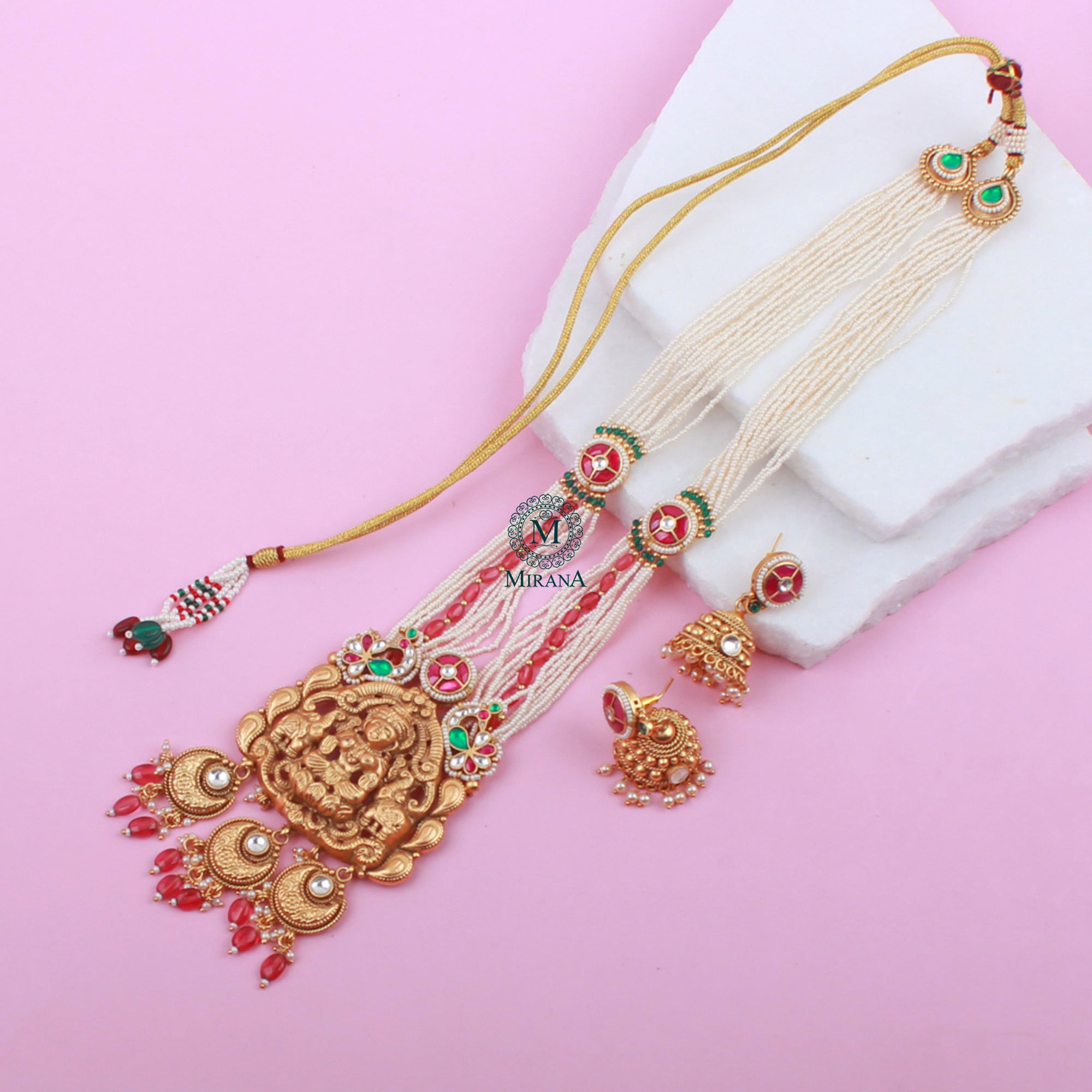 Dhanya Antique Designer Long Necklace Set