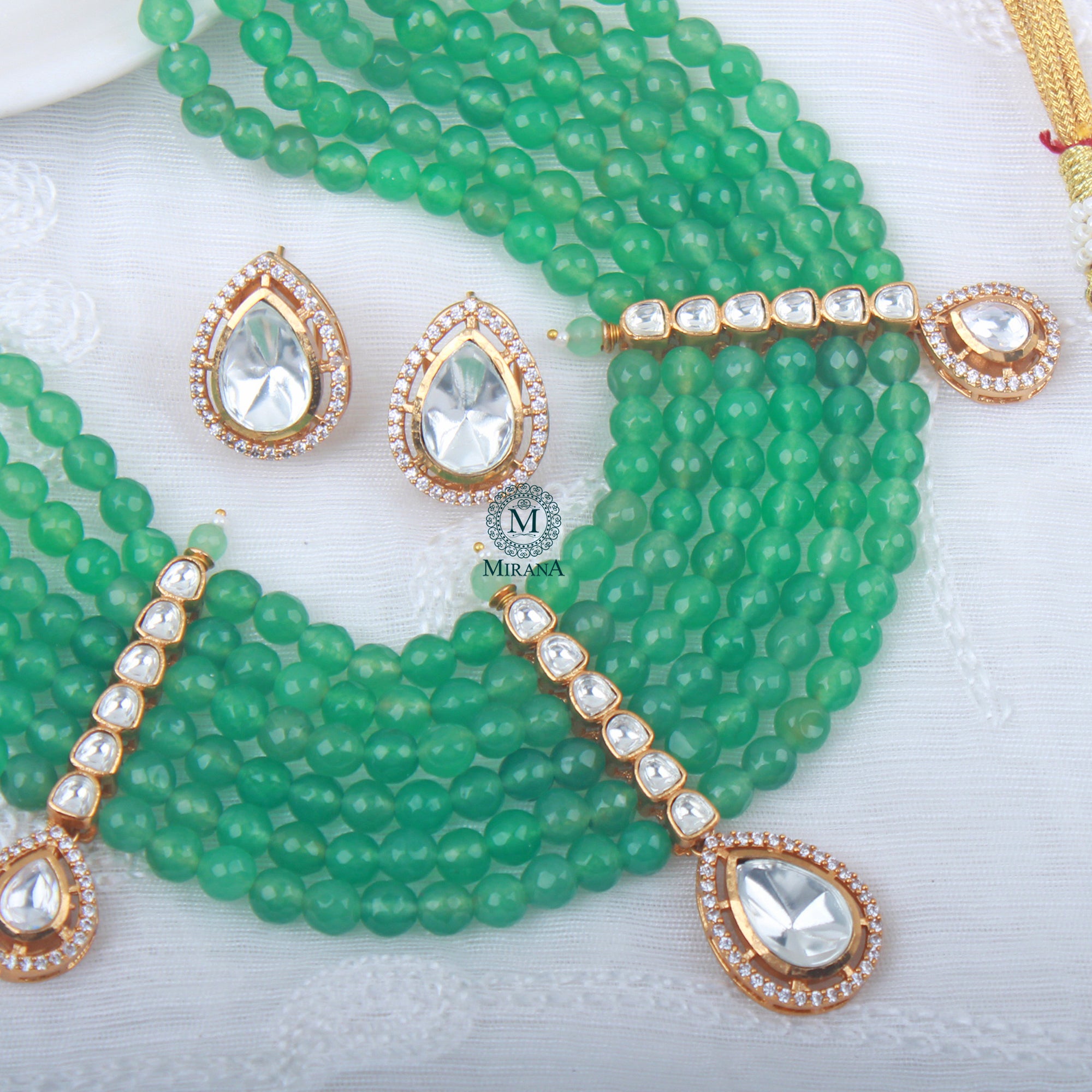 Noor Layered Moissanite Designer Necklace Set