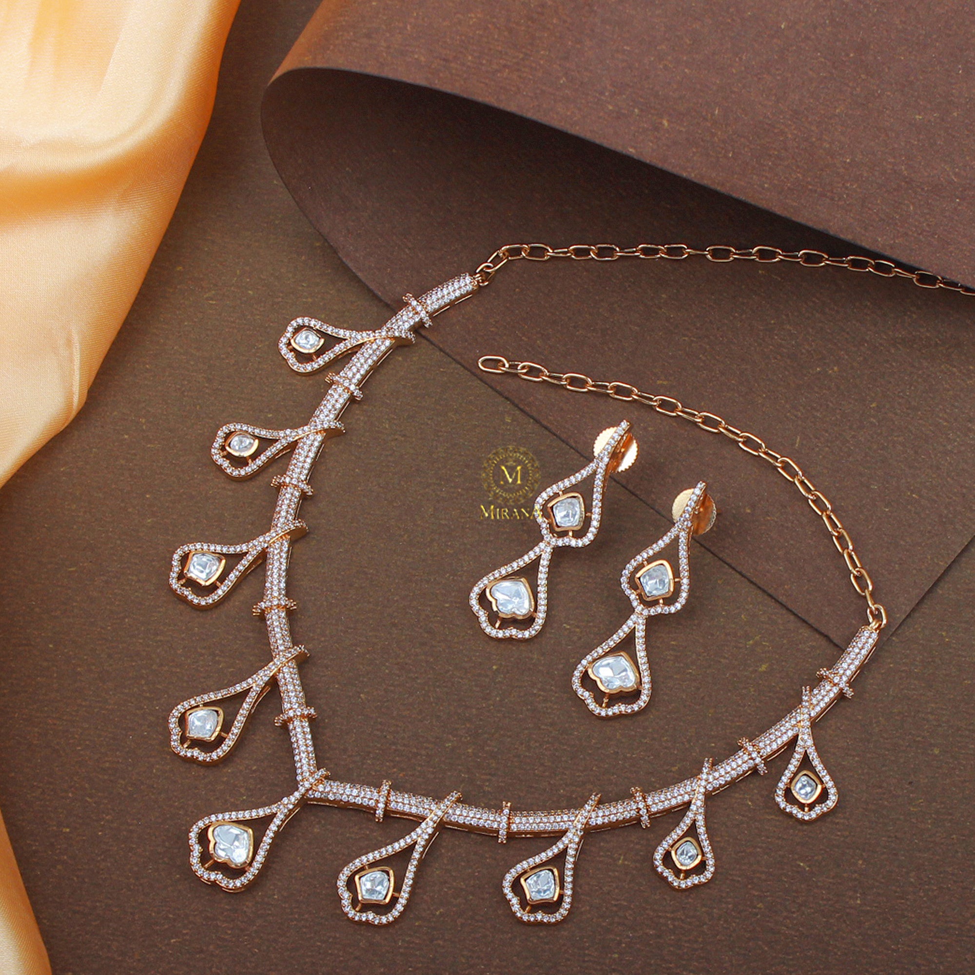 Sona Moissanite Designer Necklace Set