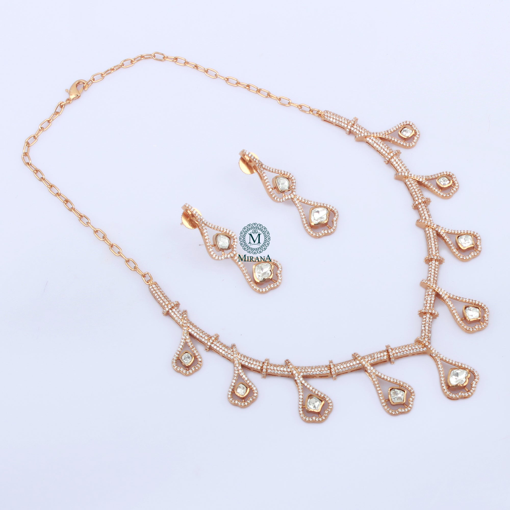 Sona Moissanite Designer Necklace Set