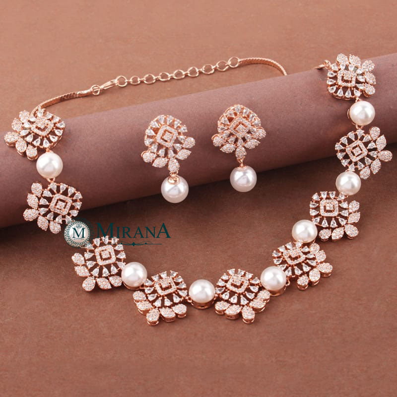 Ovie Pearl Designer Necklace Set