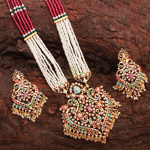 Mayuri Jadau Navratan Long Rani Haar