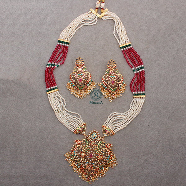 Mayuri Jadau Navratan Long Rani Haar