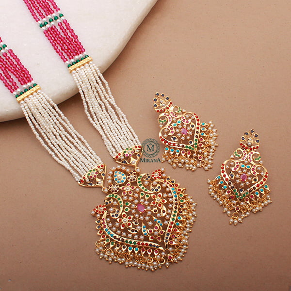 Mayuri Jadau Navratan Long Rani Haar