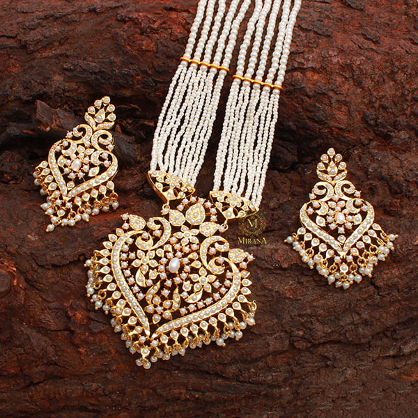 Mayuri Jadau Pearl Long Rani Haar