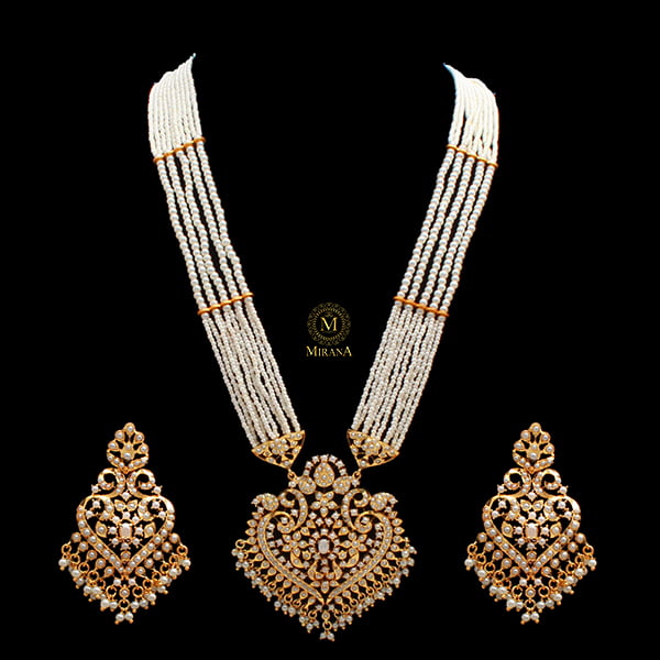 Mayuri Jadau Pearl Long Rani Haar