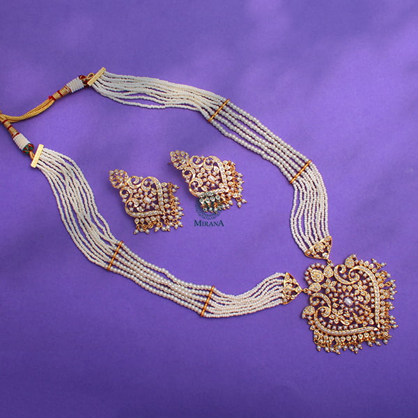 Mayuri Jadau Pearl Long Rani Haar