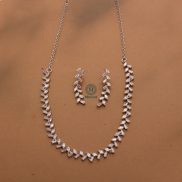 Lily 925 Pure Silver Necklace Set