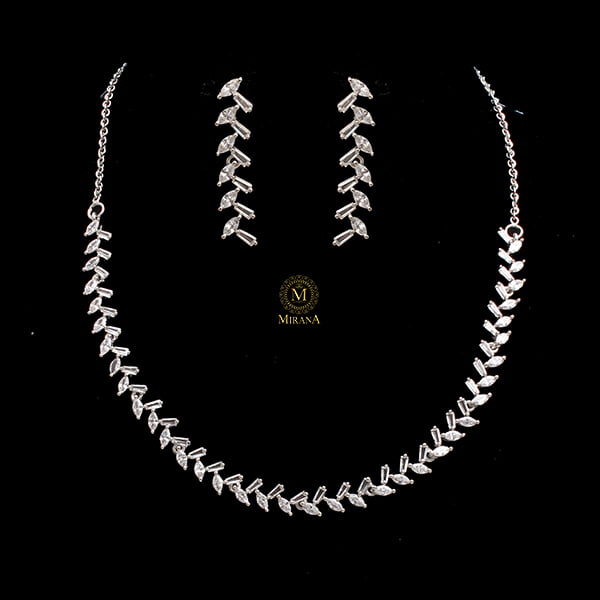 Lily 925 Pure Silver Necklace Set