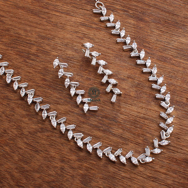 Lily 925 Pure Silver Necklace Set