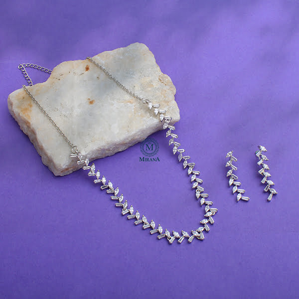 Lily 925 Pure Silver Necklace Set