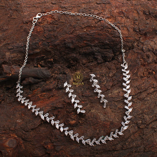 Lily 925 Pure Silver Necklace Set