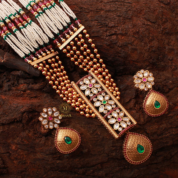 Yukti Multi Layered Antique Necklace Set