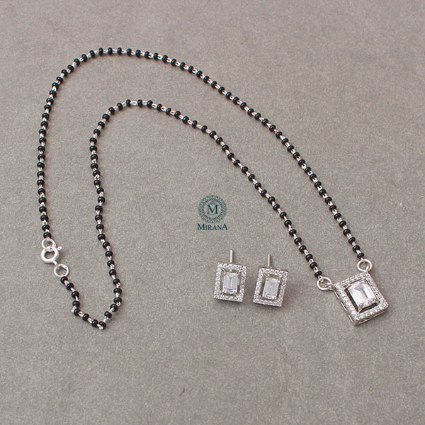 Dania 925 Pure Silver Designer Mangalsutra Set