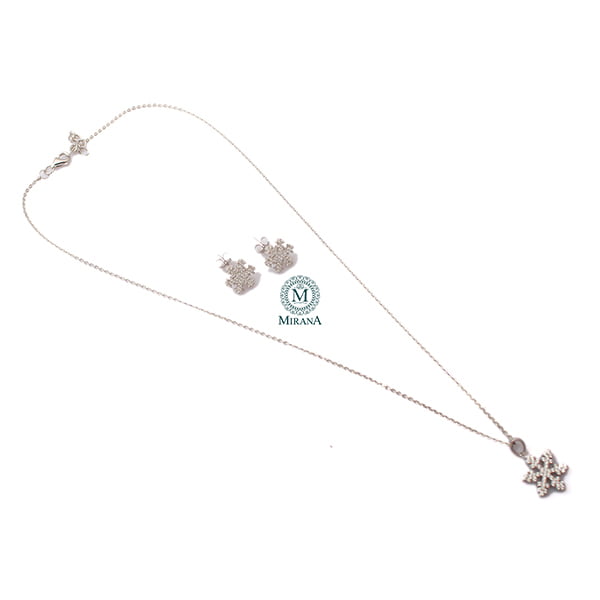 Miley 925 Pure Silver Designer Pendant Set