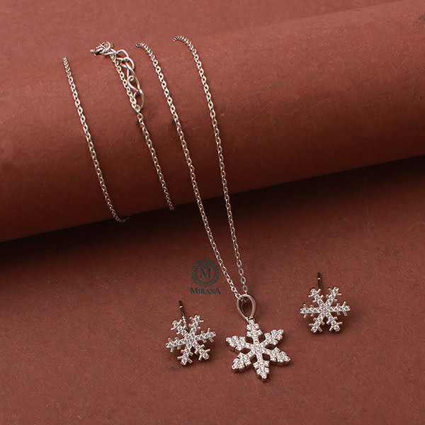 Miley 925 Pure Silver Designer Pendant Set