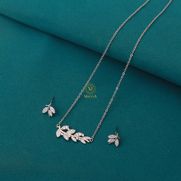 Nanie 925 Pure Silver Designer Pendant Set
