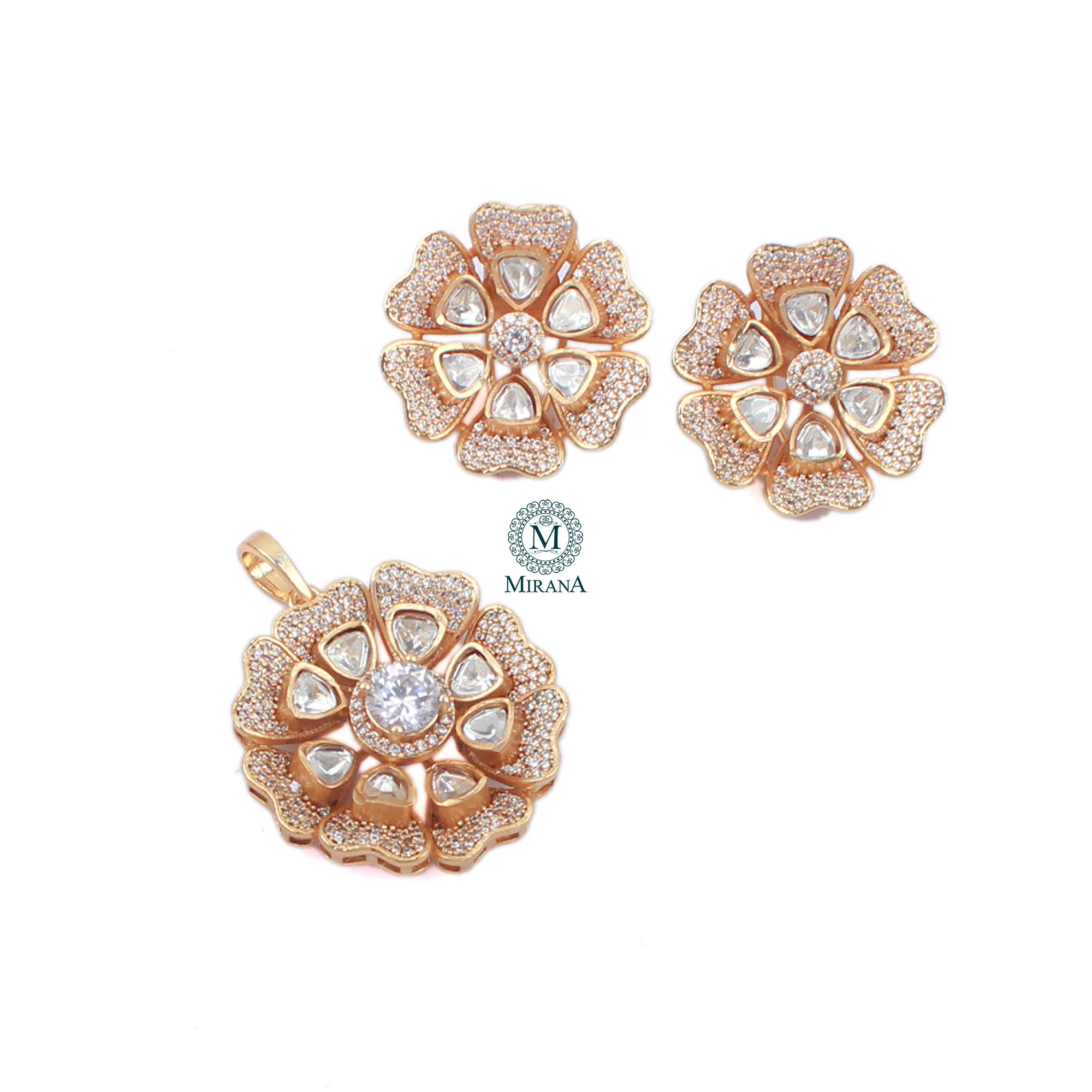Suri Moissanite Designer Pendant Set