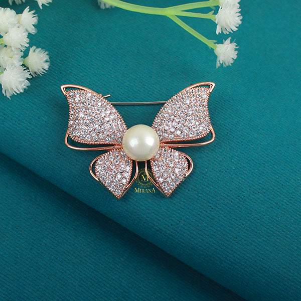 Justin Pearl CZ Designer Brooch