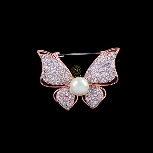 Justin Pearl CZ Designer Brooch