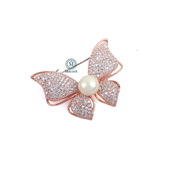 Justin Pearl CZ Designer Brooch