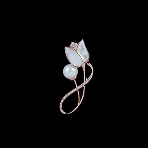 Florent Pearl CZ Designer Brooch