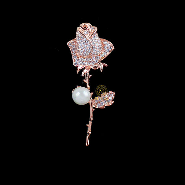 James Pearl CZ Designer Brooch