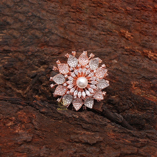 Liza Pearl CZ Designer Ring