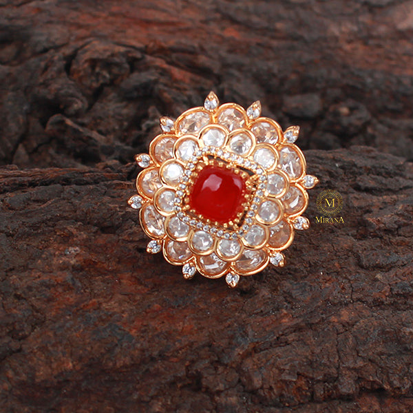 Neesha Ruby Polki Designer Ring