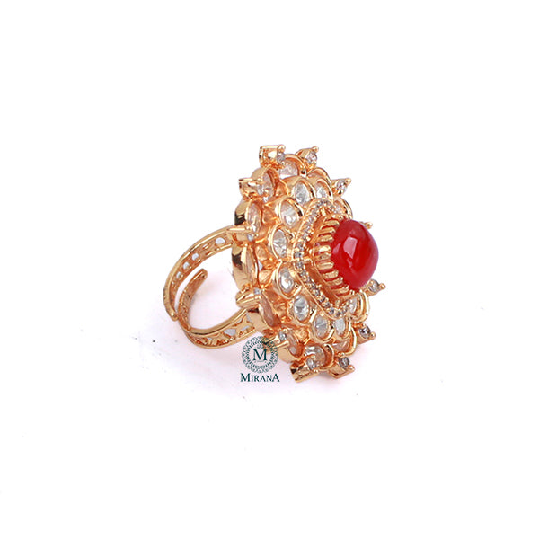 Neesha Ruby Polki Designer Ring