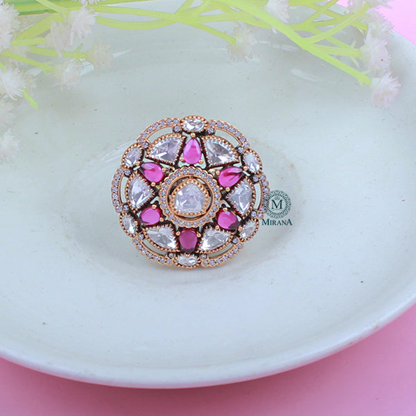 Yuvanshi Ruby Polki Designer Ring
