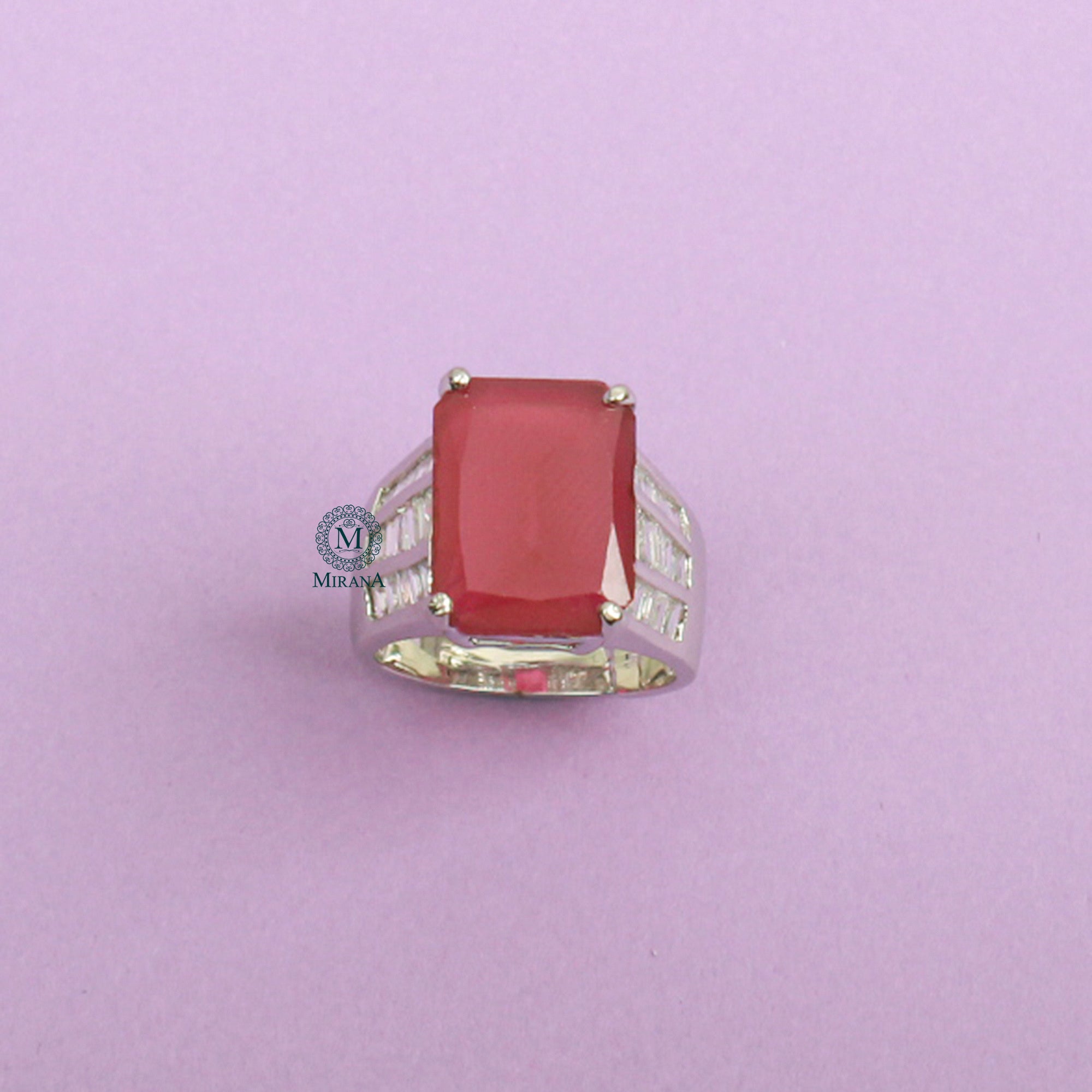 Leilani Ruby CZ Designer Ring