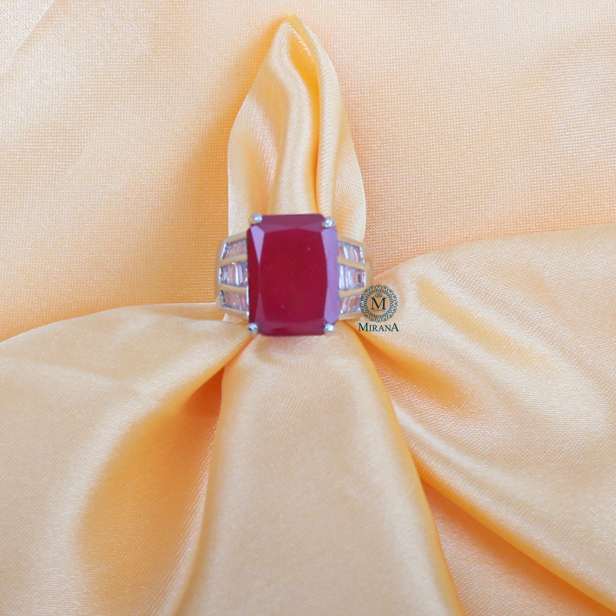 Leilani Ruby CZ Designer Ring