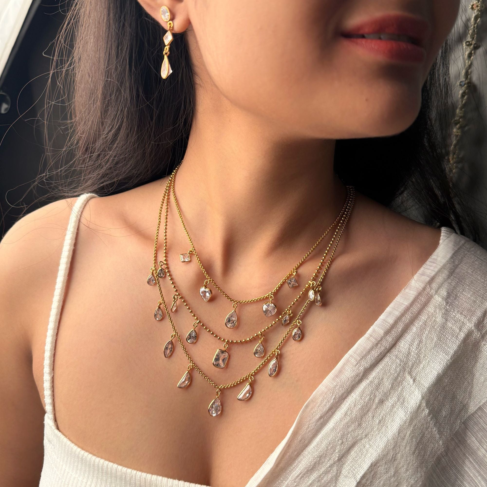 Dhiya Triple Layered Designer Necklace Set