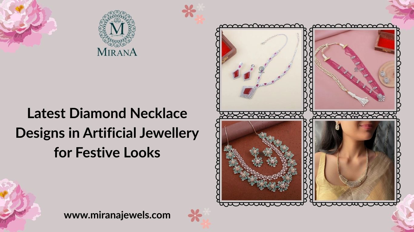 Latest Diamond Necklace Designs in Artificial Jewellery for Festive Looks