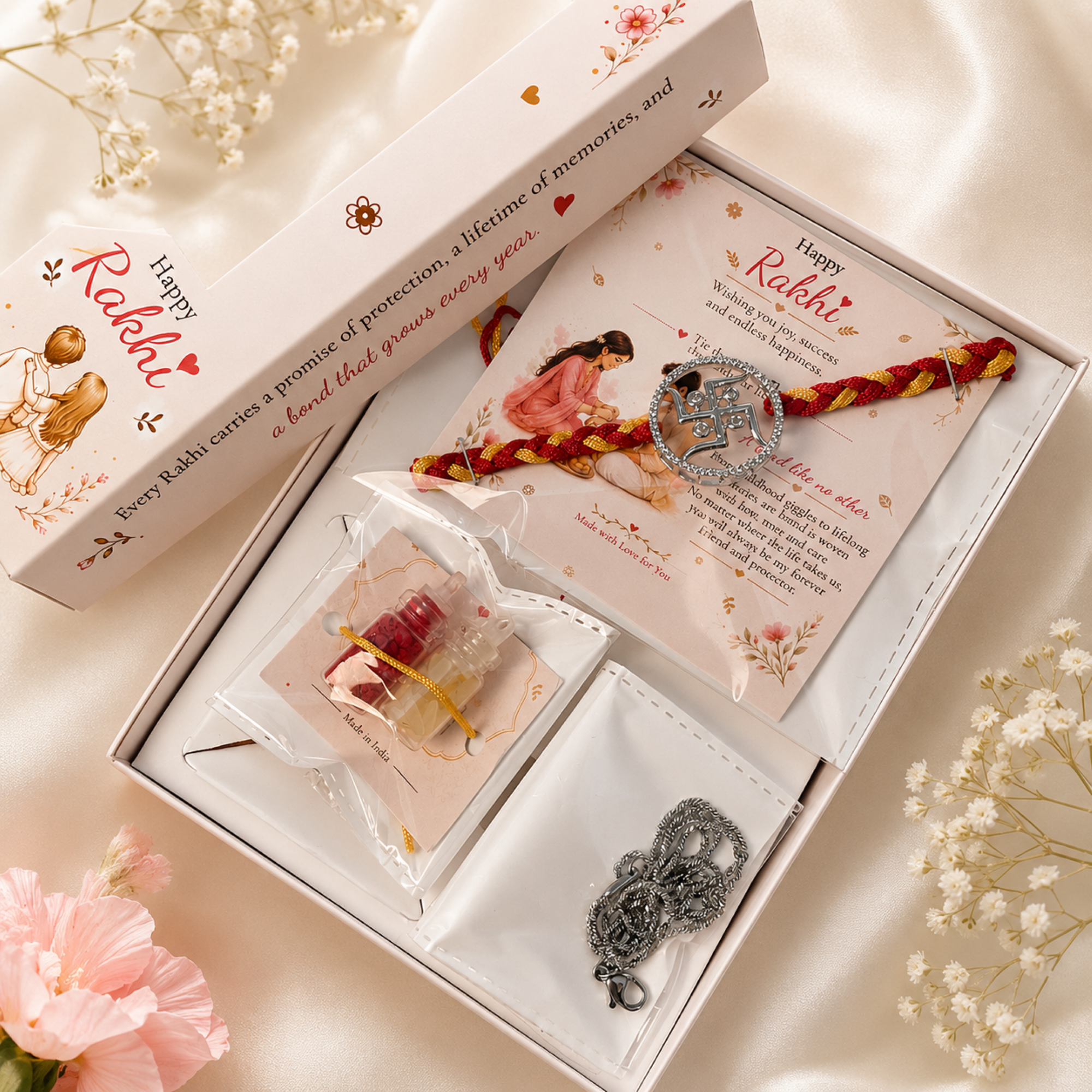Swastik CZ Designer Rakhi