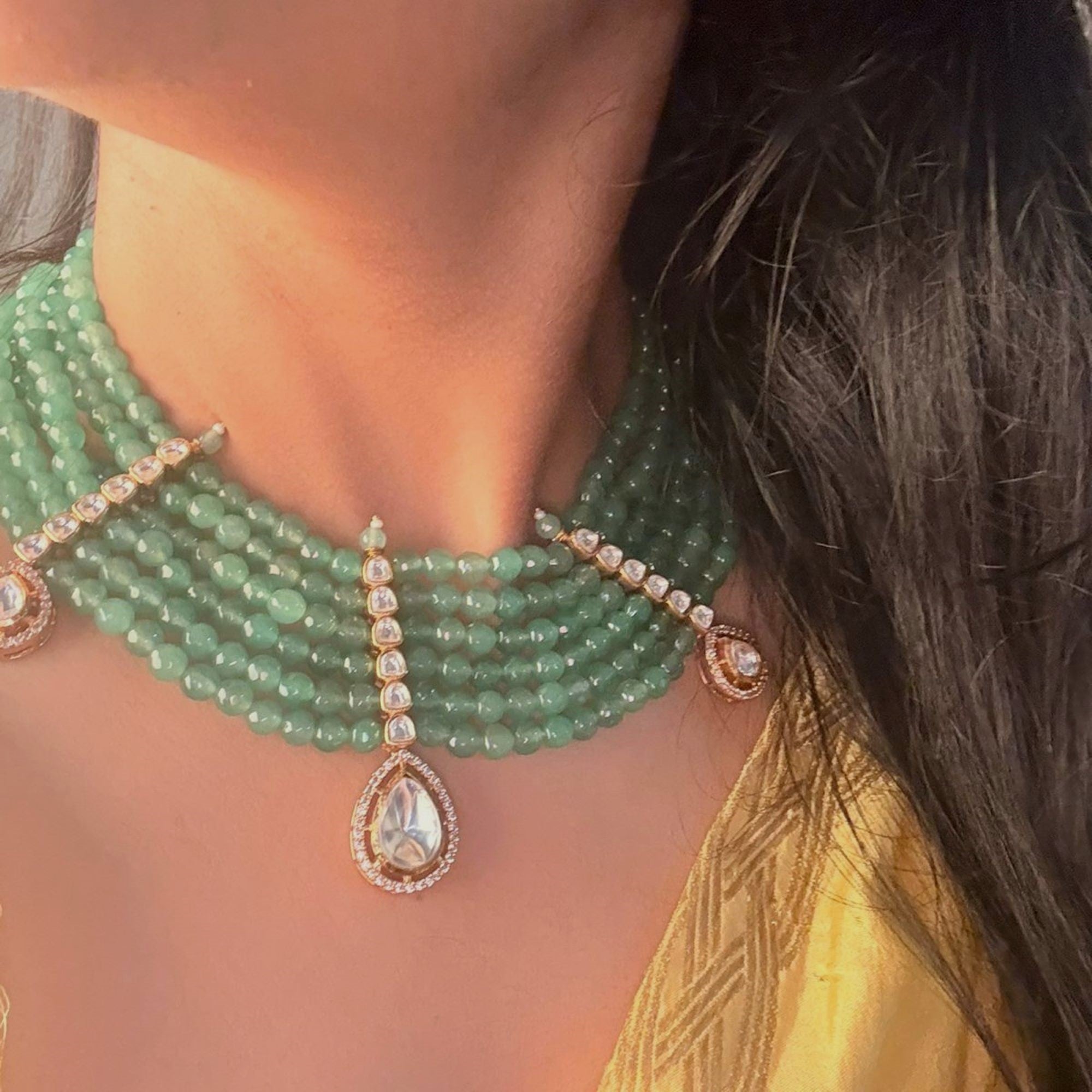 Noor Layered Moissanite Designer Necklace Set