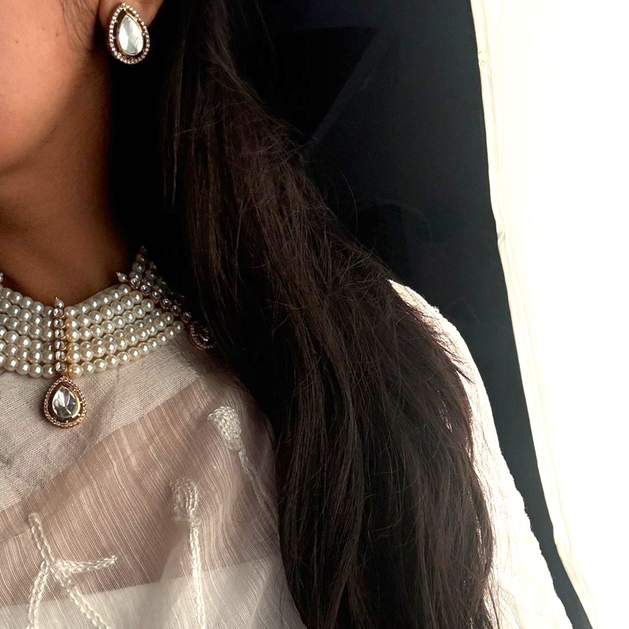 Noor Layered Moissanite Designer Necklace Set