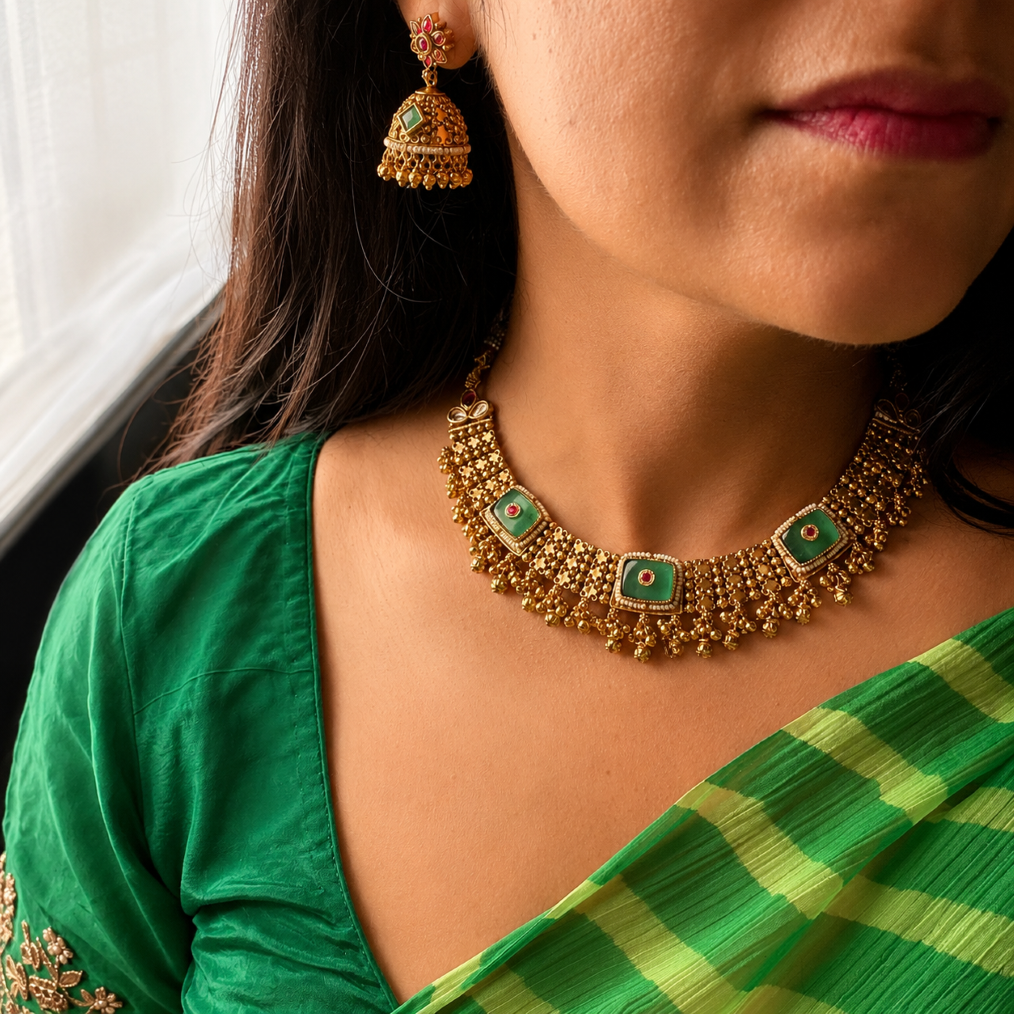Teej Antique Designer Necklace Set