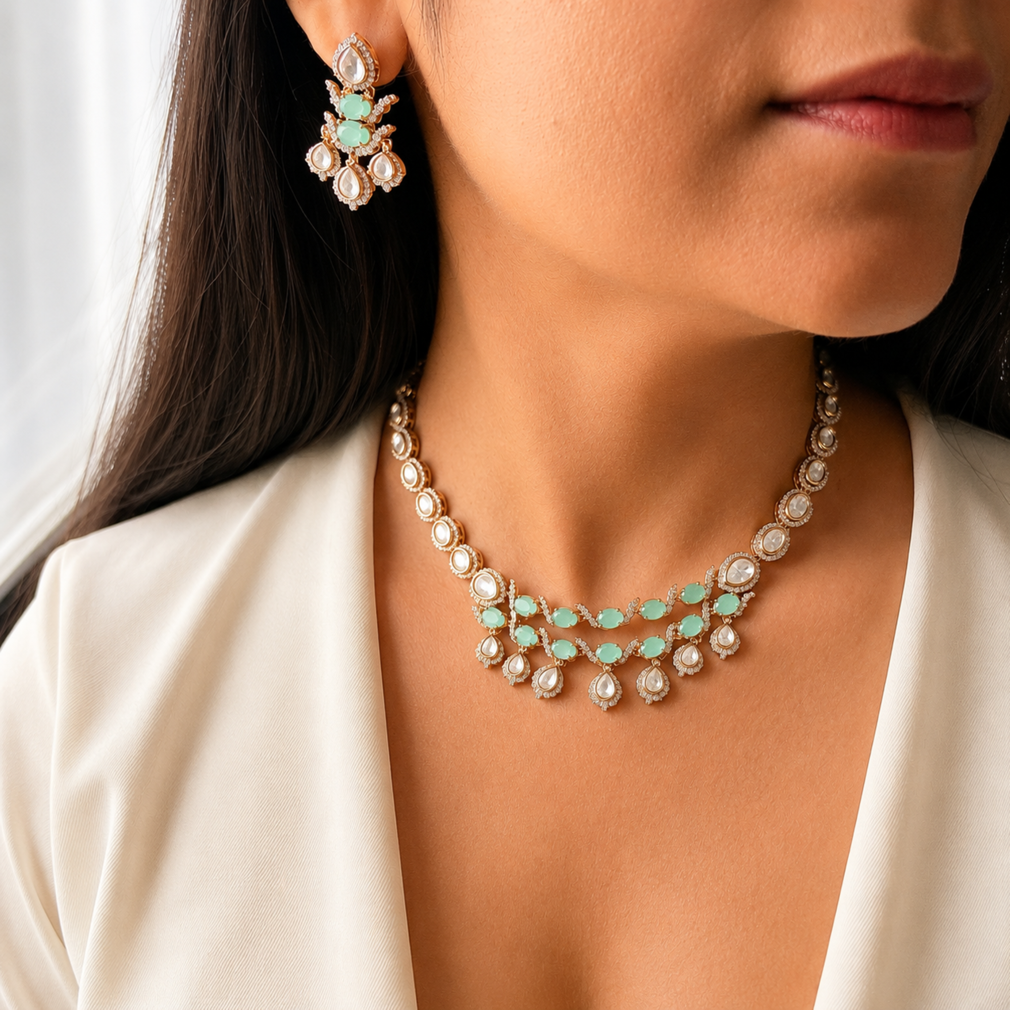 Tarashi Moissanite Necklace Set