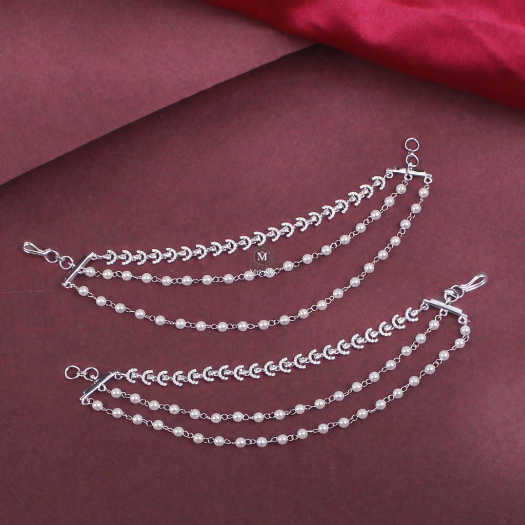 Tira Pearl CZ Ear Chains