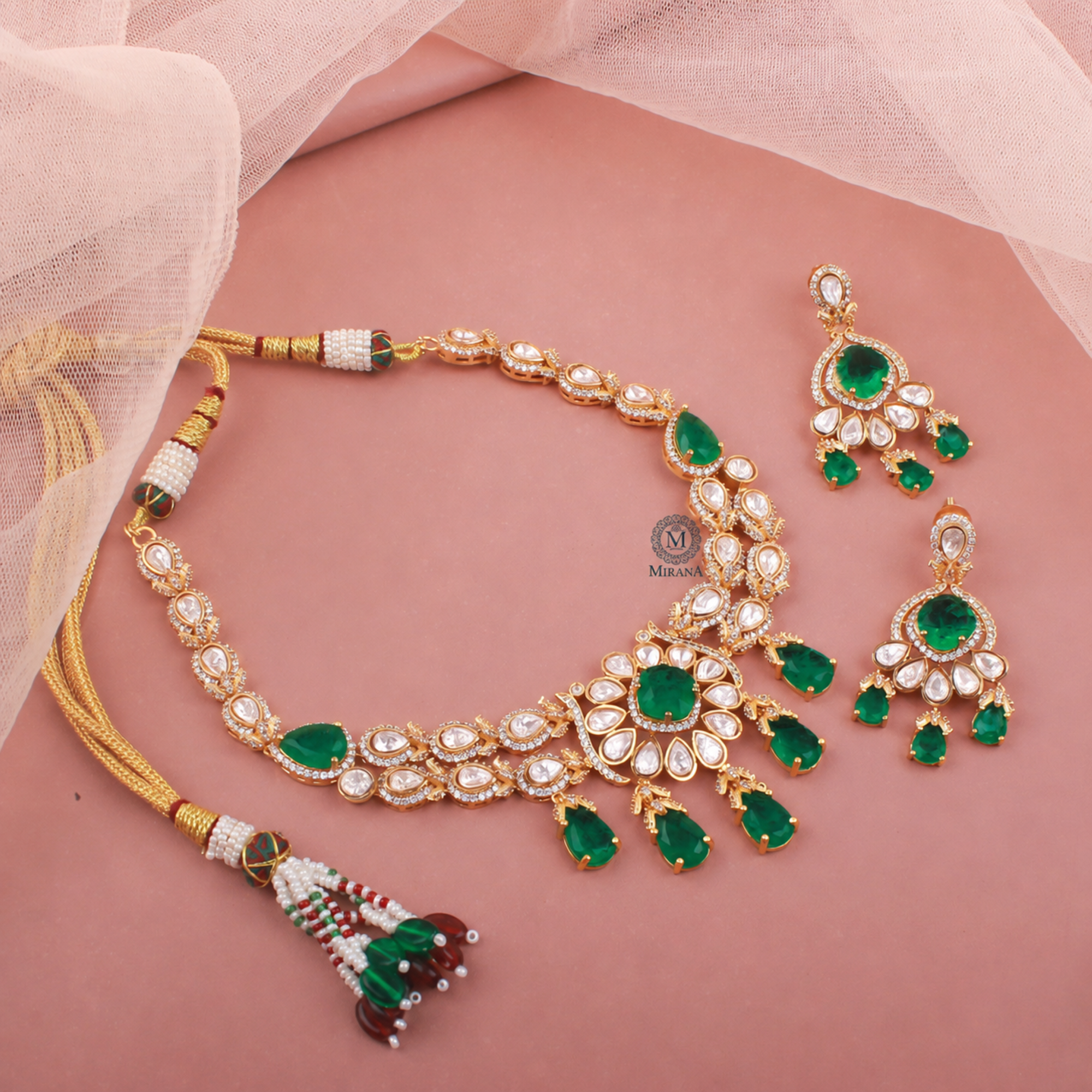 Misha Moissanite Designer Necklace Set