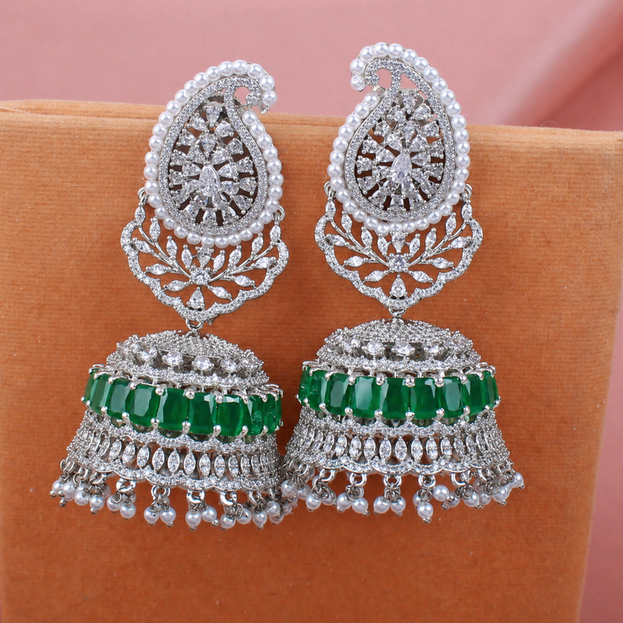 Naina Pearl CZ Jhumkas