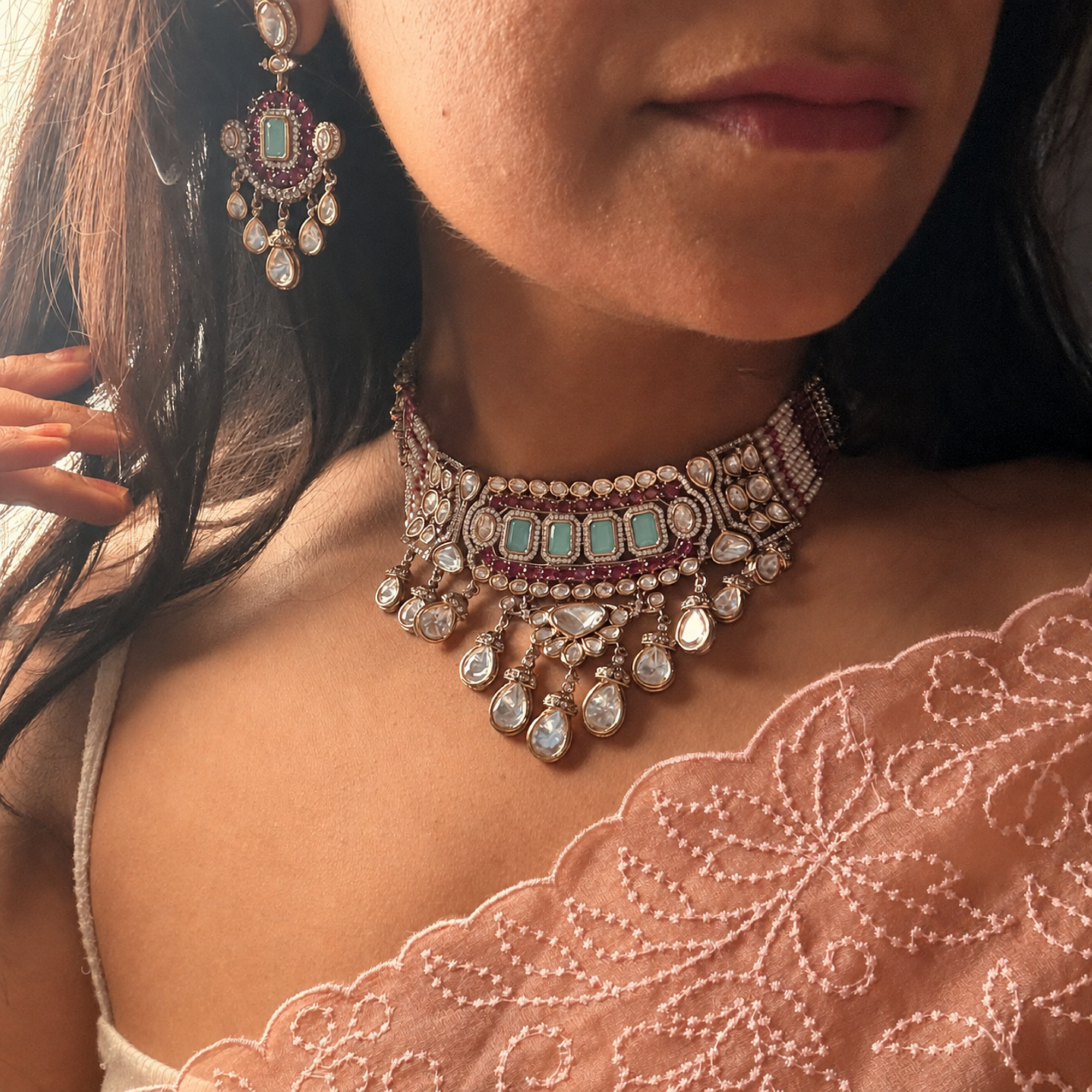 Kiyana Polki Designer Choker Set