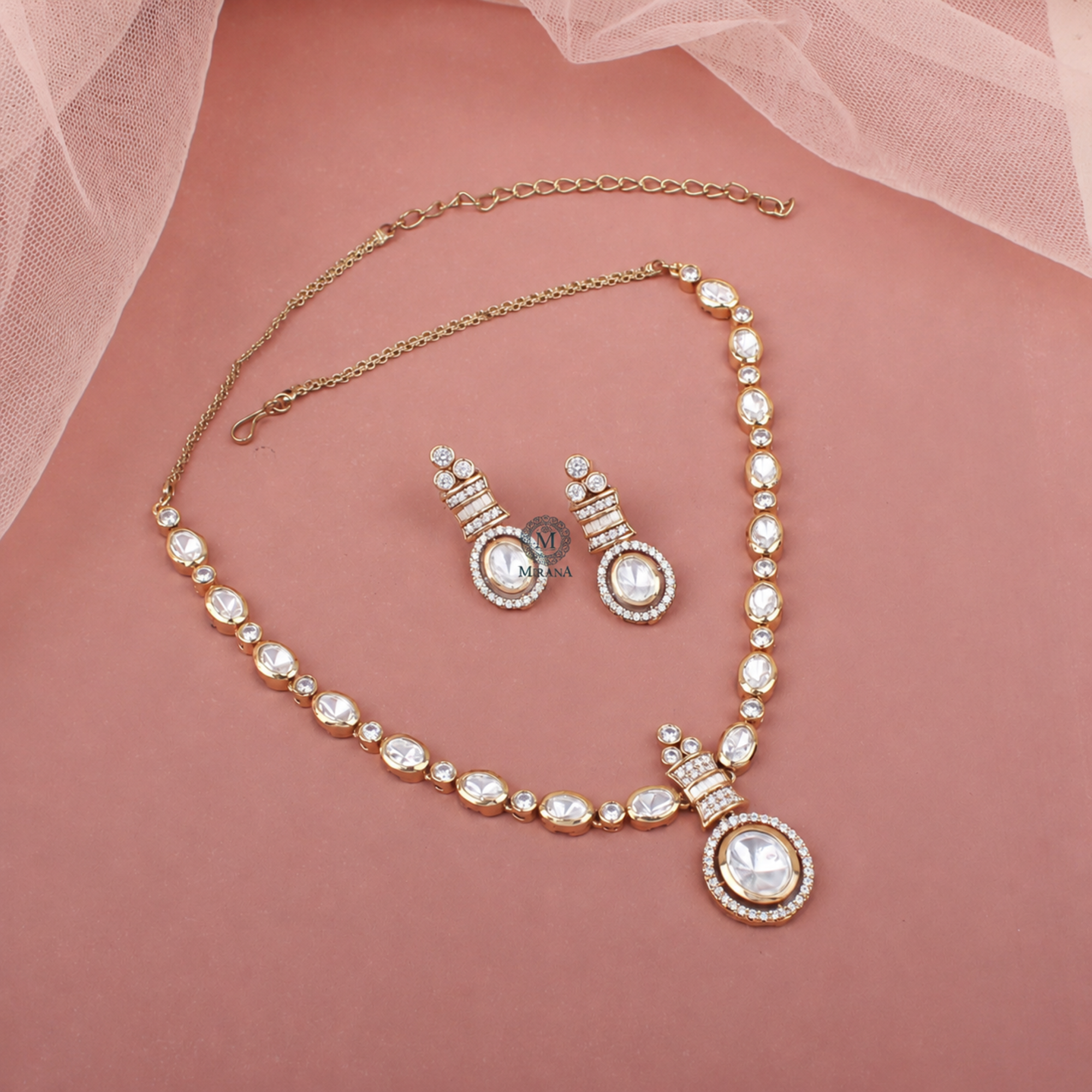 Trinisha Polki Designer Necklace Set