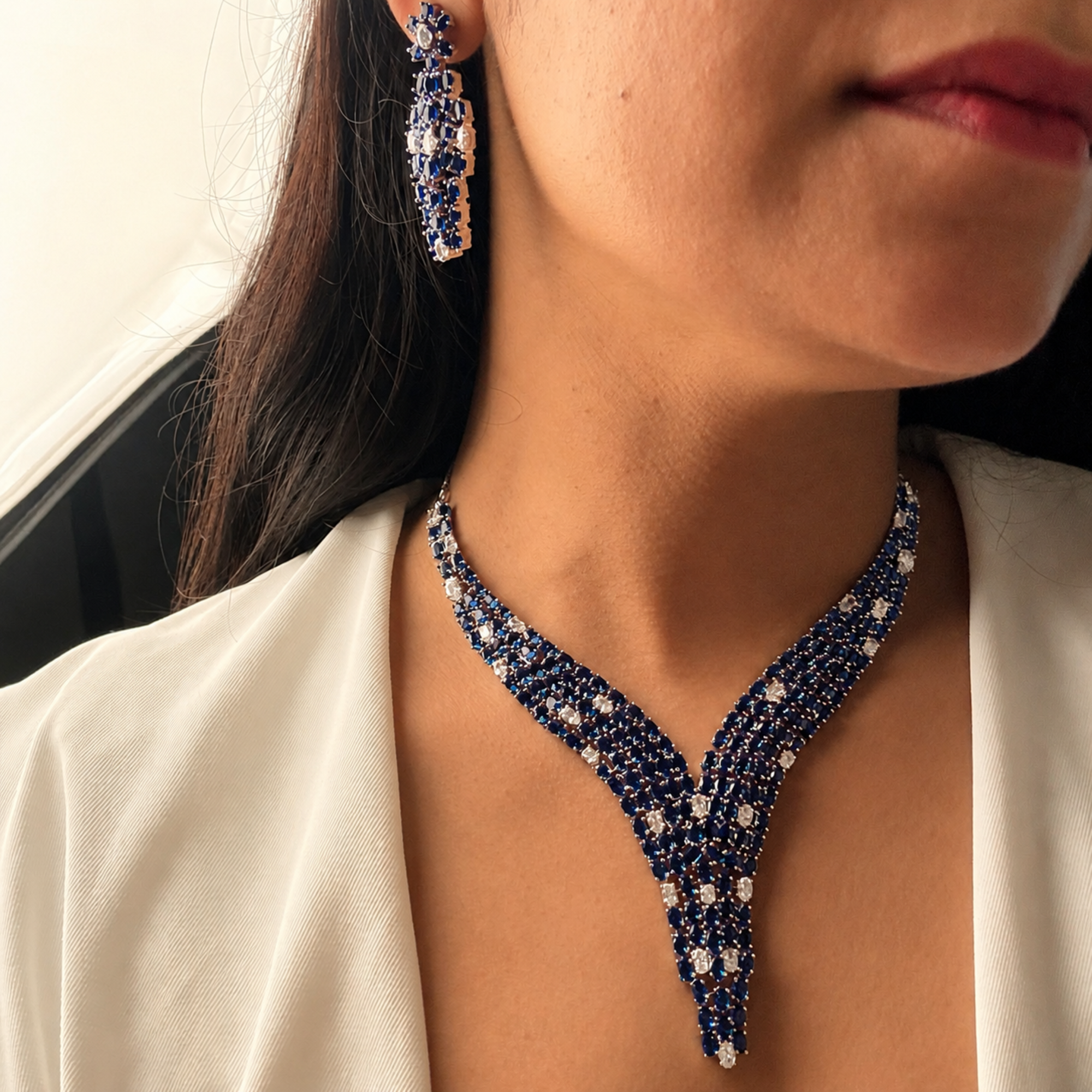Ryla CZ Designer Necklace Set