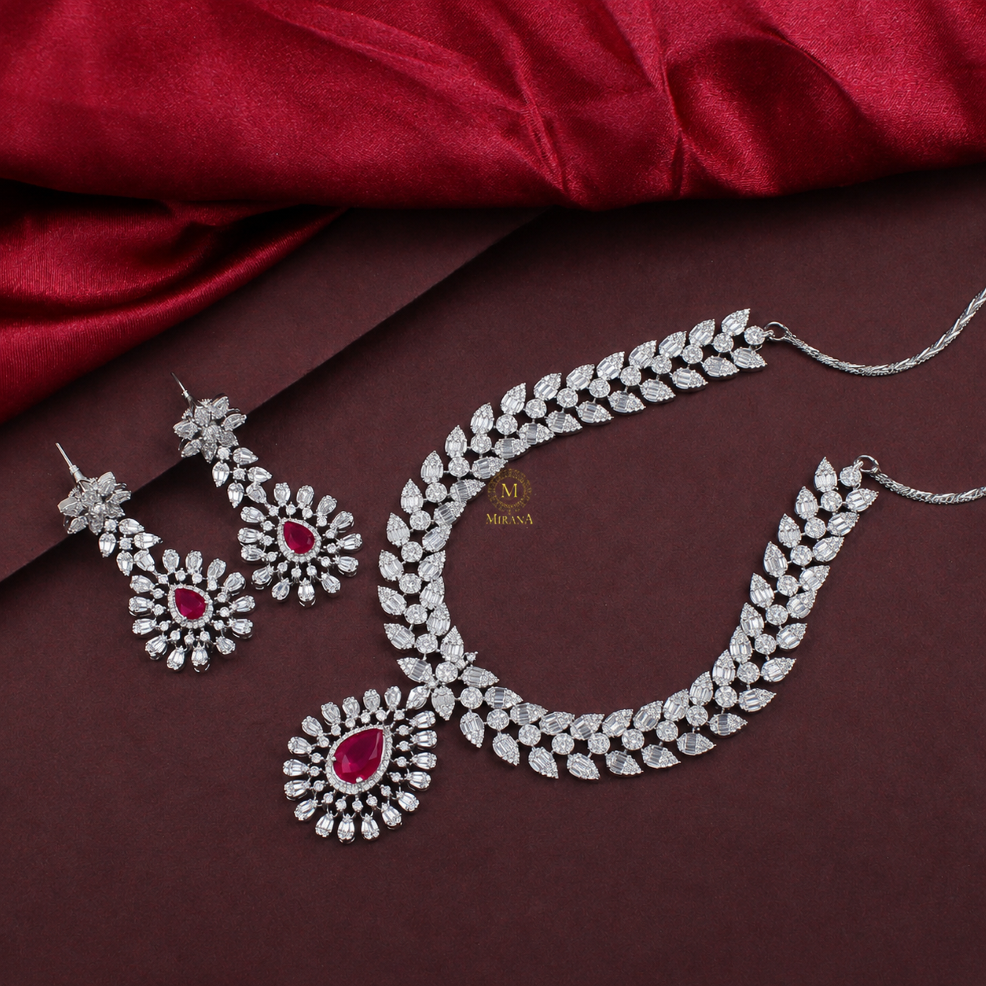 Ryna CZ Designer Necklace Set