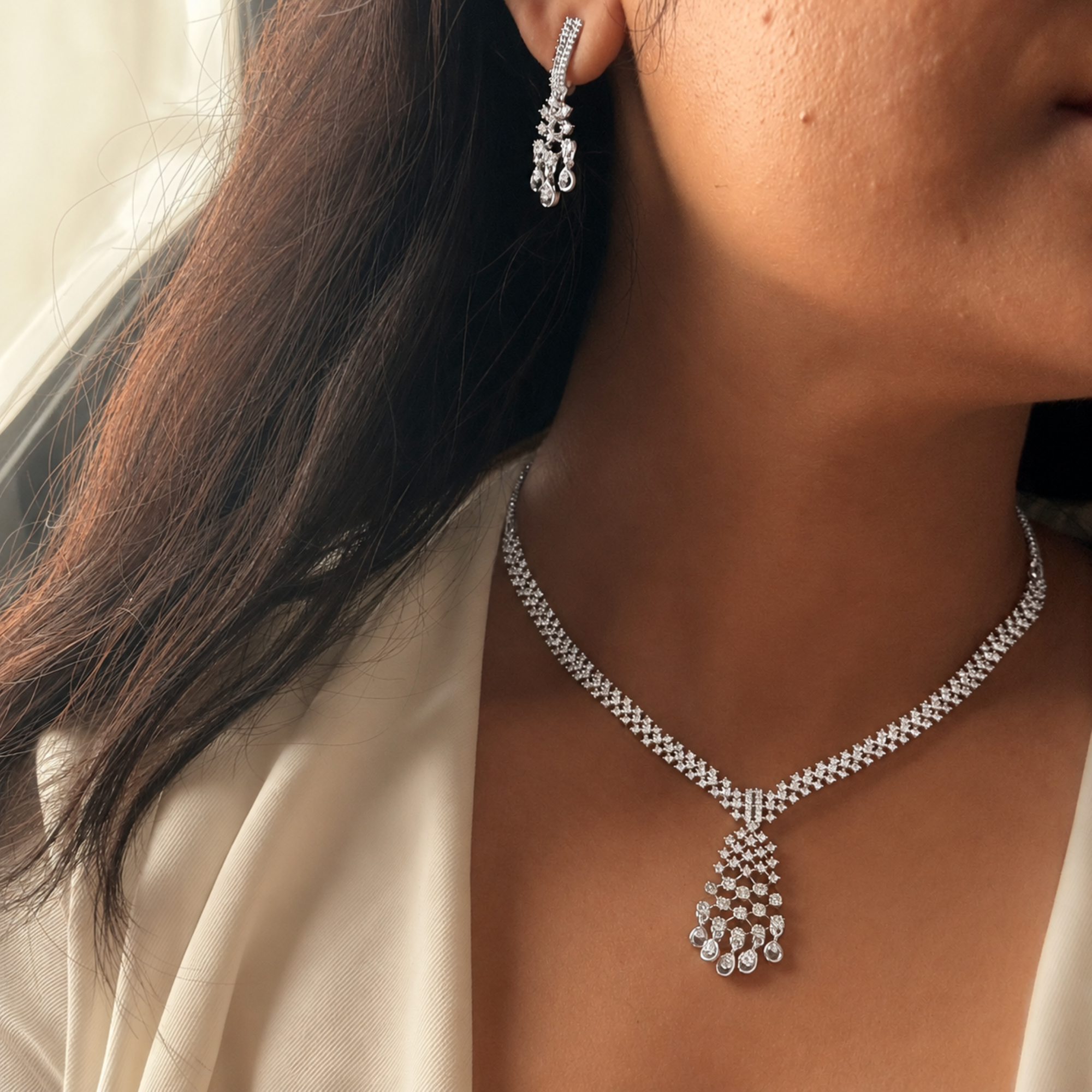 Ria CZ Designer Necklace Set