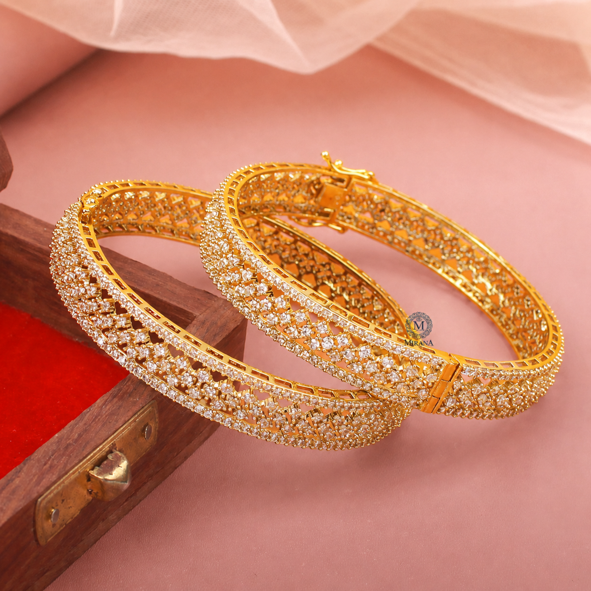 Delia CZ Designer Bangles