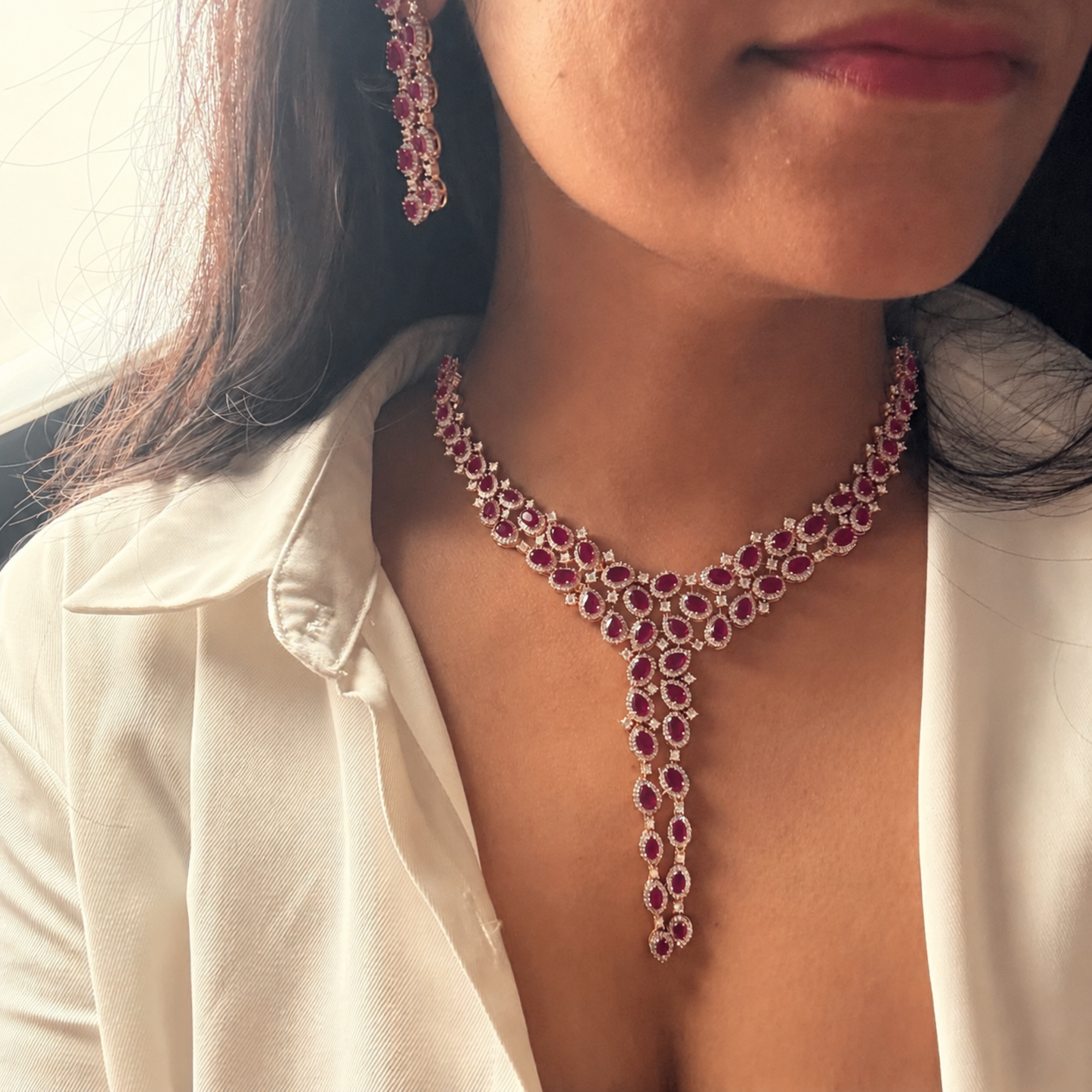 Feria CZ Designer Necklace Set